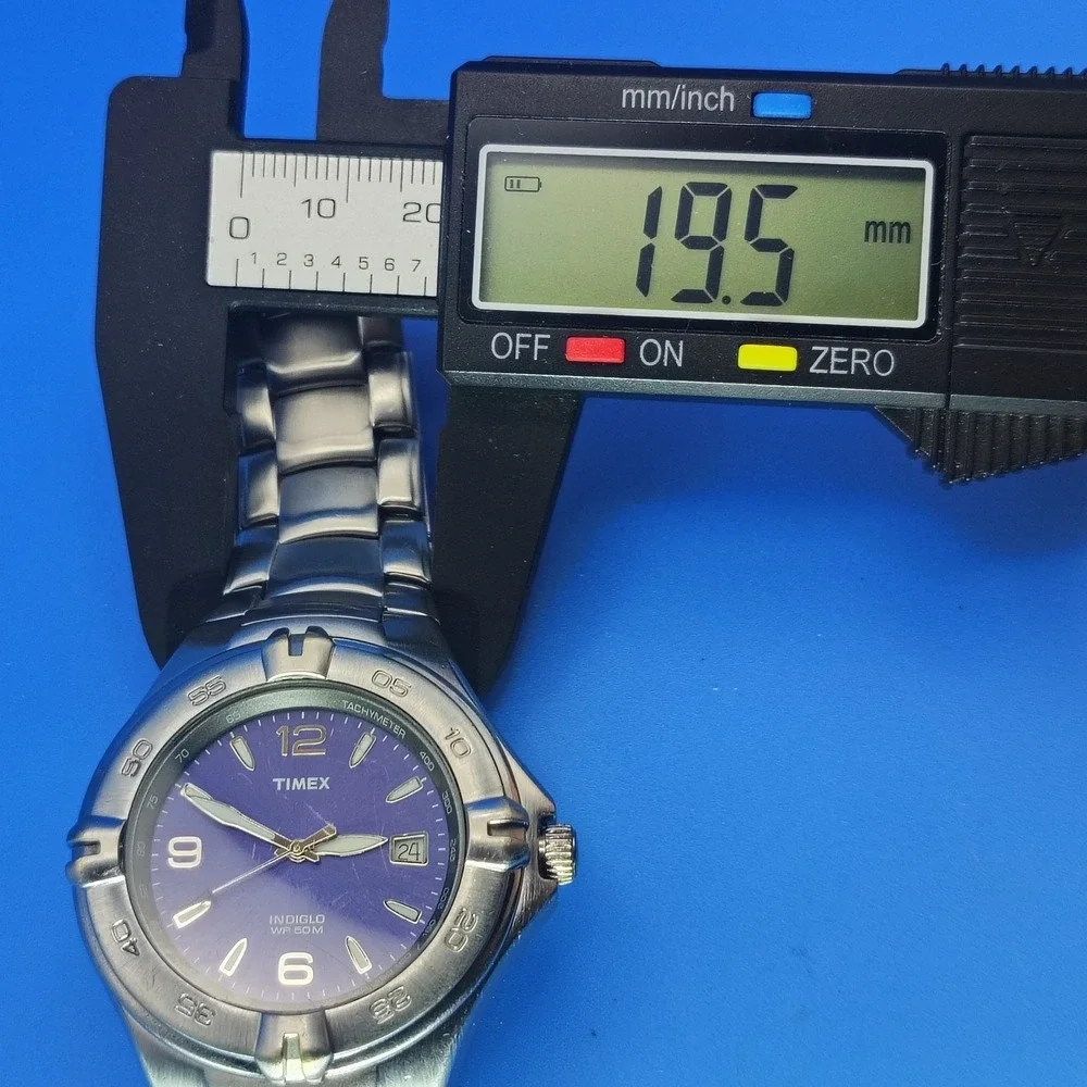 Vintage 2003‎ Timex Indiglo Date 38mm Mens Quartz Watch Solid SS Fully Restored